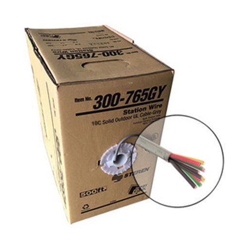 500 ft. 22 Gauge 10 Core Stranded Wire White Jacket Carisol-CSTR22-10C / per ft.