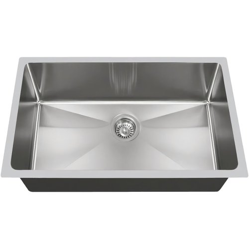 9 X 30 X 18 in. Handmade Single Bowl UM Square SS Kitchen Sink Bisman-BM30189