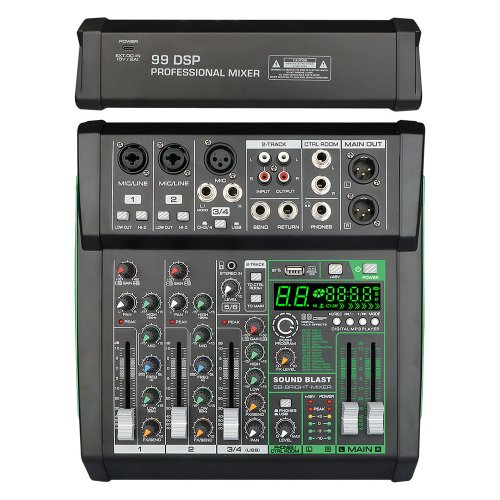 4 CH Professional audio Mixer SOUNDBLAST-SB-BRIGHT-MIXER