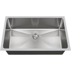 9 X 30 X 18 in. Handmade Single Bowl UM Square SS Kitchen Sink Bisman-BM30189