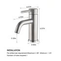6.0 in Basin Mixer w-o pop-up Bisman-BMLF 003 SS