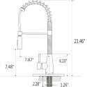 13.58 in Kitchen Mixer with Pull Out Spray Bisman-BMKF006 SS