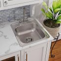 6 X 17 X 21 in. Single Bowl Stainless Steel Drop-In Kitchen Sink Browns-BM25226