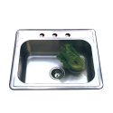 6 X 17 X 21 in. Single Bowl Stainless Steel Drop-In Kitchen Sink Browns-BM25226