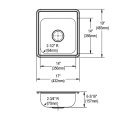6 X 17 X 21 in. Single Bowl Stainless Steel Drop-In Kitchen Sink Browns-BM25226