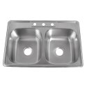 6 X 33 X 22 in.  Single Bowl Stainless Steel DI Kitchen Sink Browns-BU-KS-33228