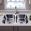 8 X 18 X 31.25 in. Single Bowl Stainless Steel Undermount Kitchen Sink Browns-BRUE208