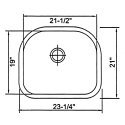 9 X 21 X 23-1/4 in. Single Bowl Stainless Steel Undermount Kitchen Sink Bisman-BRUS307-1
