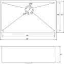 9 X 30 X 18 in. Handmade Single Bowl UM Square SS Kitchen Sink Bisman-BM30189